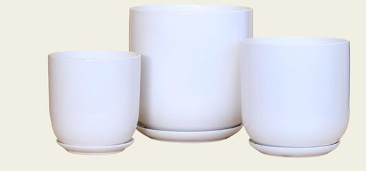 Glazed Caitlin Plain U Pot - White